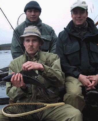 Lars Brändström with a 43 cm, joined by Andreas Ljusterdal and Per Svensson